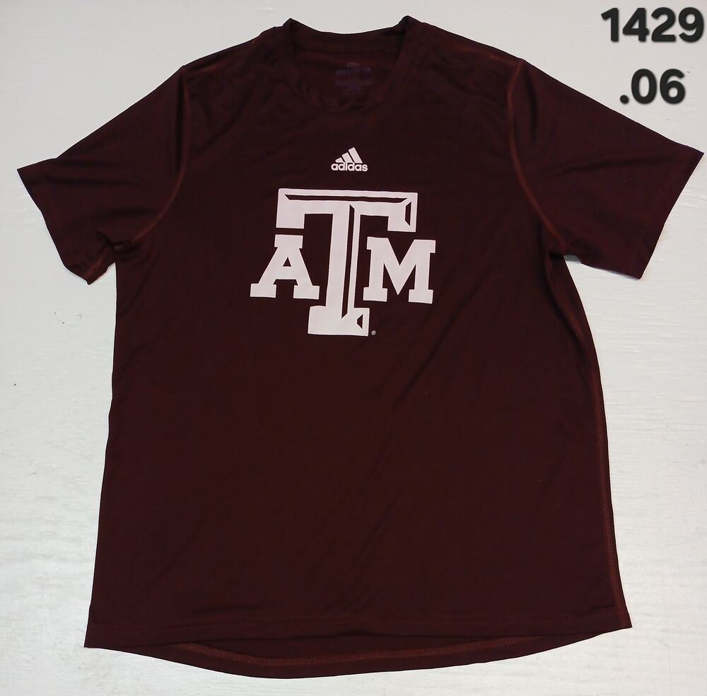 Adidas (Large) Maroon Dri-Fit Crew Neck Texas Aggies TShirt